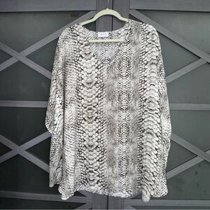 Adrienne Snakeskin Print Blouse